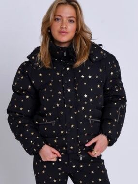 OOSC clothing Medium M black shining star puffer jacket